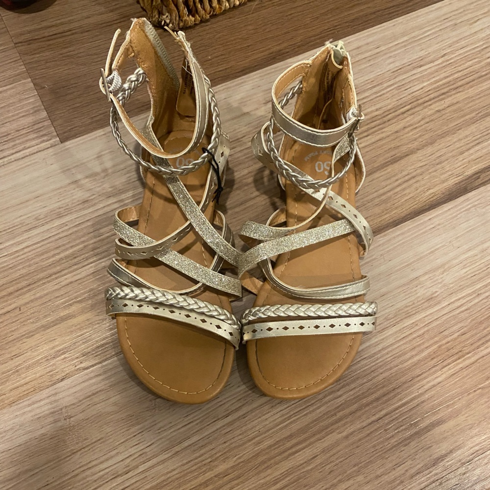 Gold gladiator sandals